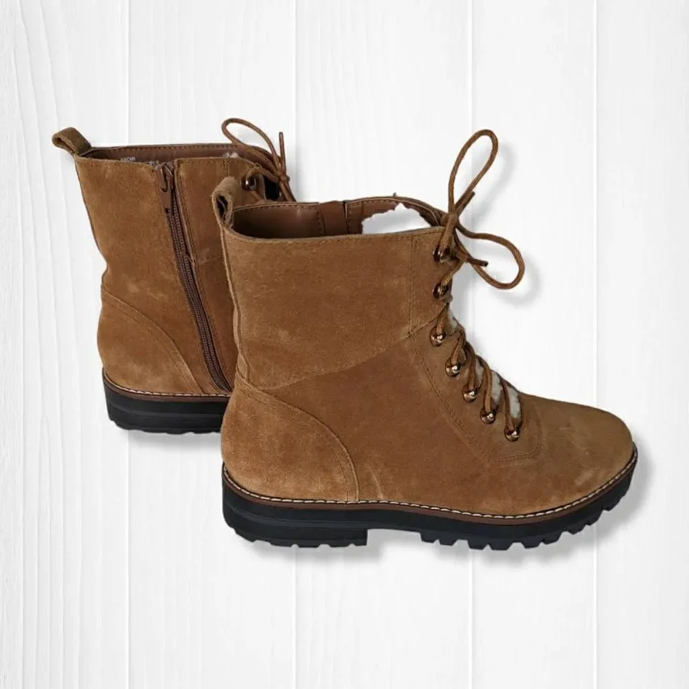 Crown & Ivy™ Women Naomi Hiker Boot High Laced Brown Size 8.5